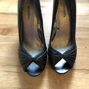MAKE OFFER! Xhileration 7 Black Peep Toe Heels